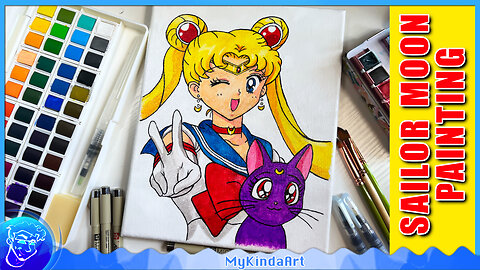 How to Draw Sailor Moon 🌙 Watercolor Painting