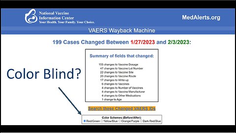 VAERS MedAlerts.org Makes Advancement For The Color Blind Users!