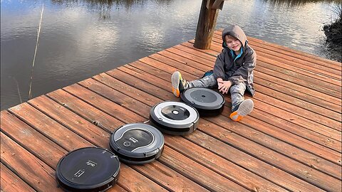 Robot Vacuums on the Dock!!! Will they fall in the water?? 🤦‍♀️