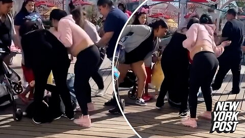 Wild Disneyland beatdown by mob of moms caught on shocking video