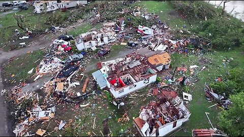 Drone footage- Barnsdall, OK, following EF4 Tornado