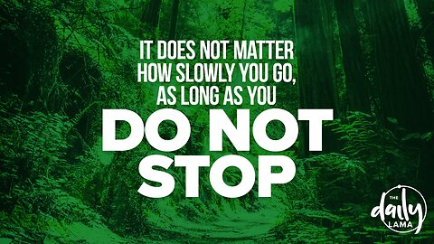 It Does Not Matter How Slowly You Go as Long As You Do Not Stop
