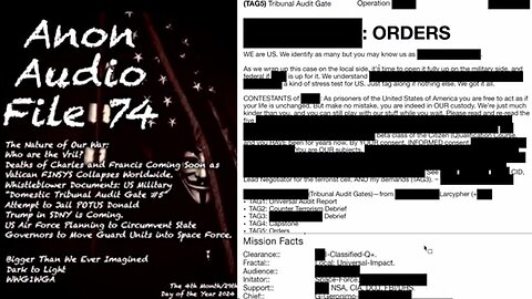 SG Anon: Trump Jail Attempt Coming | US Mil_Ops Document Dump | USAR Subterranean War: The Vril