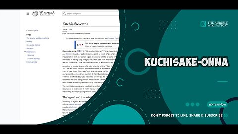 Kuchisake-onna is a malevolent figure in Japanese urban legends and folklore. Described as the