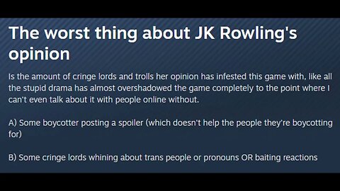 What is going on with Hogwarts Legacy? Why the hate? #harrypotter #jkrowling #woke #reaction