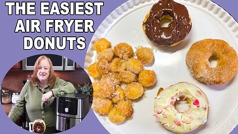The Easiest AIR FRYER DONUTS, Topped the Way you Like