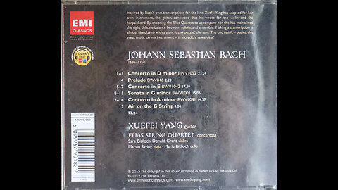 Bach-Concertos-Xuefei Yang - Elias String Quartet (2012) [Complete CD]
