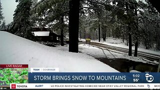 San Diego winter storm brings, rain, sleet, and snow