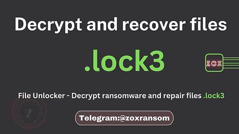 File Unlocker - Decrypt Ransomware and repair files .lock3