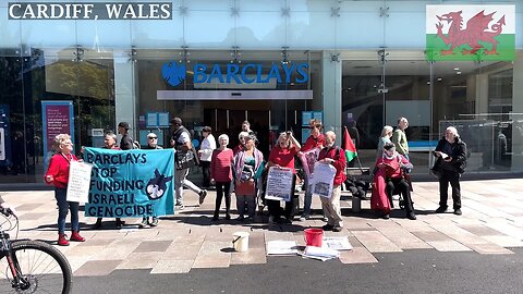 Stop Arming Israel, Boycott Barclays Bank, Cardiff Wales