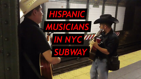 Hispanic Musicians in NYC Subway Car and Station