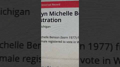 Michigan Secretary of State, Jocelyn Benson has TWO voting RECORDS in Michigan?? Part 1