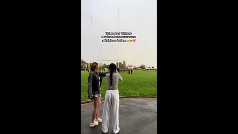 2 Chinese exchange students excited for the first time seeing a rainbow.
