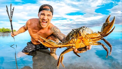 Island Survival With Hand Spear In Mangrove Forest