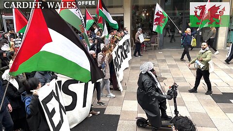 From Cardiff to Columbia. March for Palestine. Working Street, Cardiff Wales