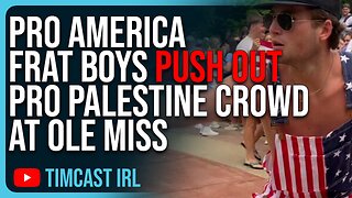 Pro America Protesters PUSH OUT Pro Palestine Protesters At Ole Miss, CHANT USA, BASED