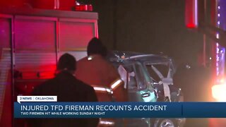 Injured Tulsa firefighter recounts accident