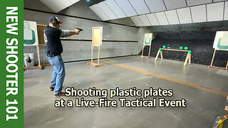 Shooting plastic plates at a Live-Fire Tactical Event