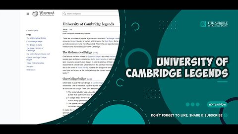 There are a number of popular legends associated with Cambridge University and its 800 year-old