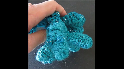 Tiny Bluish-Green Crocheted Dragon