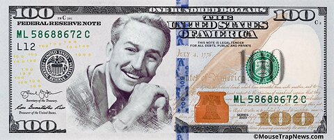 The New $100 Dollar Bill - Walt Disney to Replace Benjamin Franklin #newhundreddollarbill