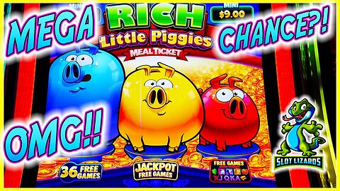 EPIC CHANCE AT THE MEGA!?! Rich Little Piggies Meal Ticket Slot FREE MONEY!!!