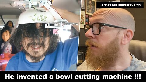 He invented a bowl cutting machine !!!