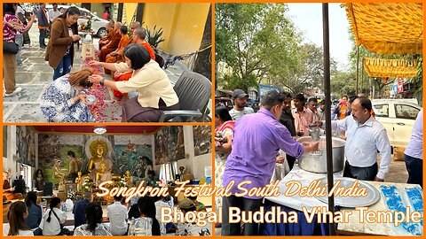 Songkron At The Bhogal Buddha Vihar Temple - South Delhi India 2024