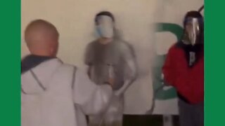 Contractor Painting Over A Pro-Gaza-Vandalized Wall Paints Over Protesters Standing In His Way