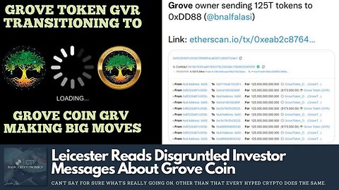 Leicester Reads Disgruntled Investor Messages About #GroveToken aka #GroveCoin