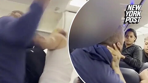 Spirit Airlines flight attendant tries to break up fight in wild video