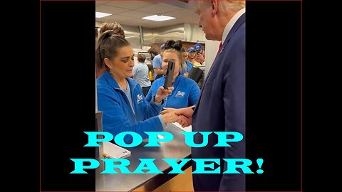 Pop up prayer group forms around President Trump at burger shop Halal Eula!