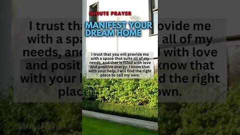 MINUTE PRAYER. Manifest Your Dream Home! #shorts