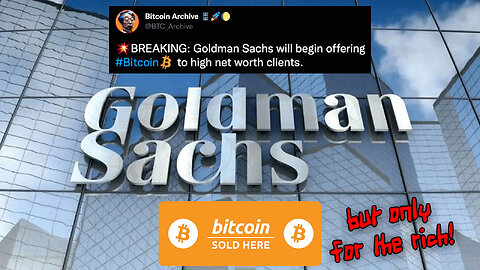 Goldman Sachs is now offering ₿itcoin to their 'High Net Worth Clients'! 🏦💰🤑