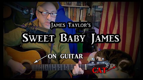 James Taylor's "Sweet Baby James" on Fingerstyle Guitar (with my cat)