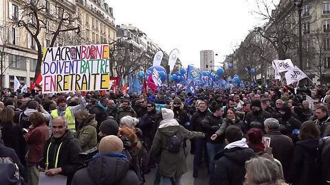 Paris / France - Mass rally against Macron’s pension reforms - 31.01.2023