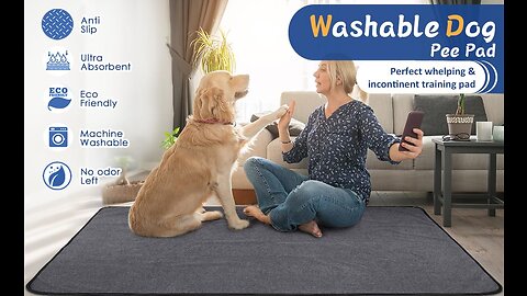 Review Yistao Washable Pee Pads for Dogs, Large 65" x 48" Dog Pen Mat Puppy Whelping Pads Non-S...