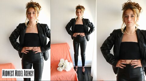 Starr - Leather Pants Leather Jacket - Midwest Model Agency