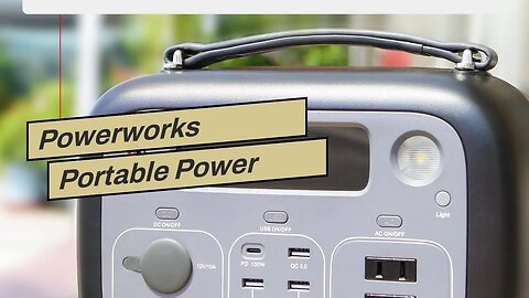 Powerworks Portable Power Station PSE701, 540Wh Backup Lithium Battery, 110V/500W Pure Sine Wav...