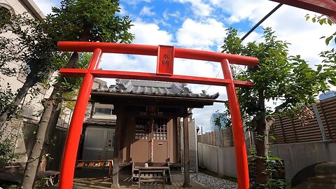 Small Inari shrine in upscale residential area Shoto, Shibuya ku, Tokyo. Japan travel