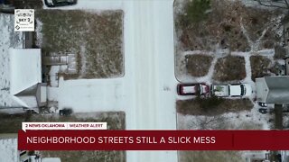 Tulsa neighborhood roads still slick