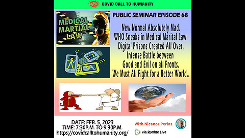 Episode 68: New Normal Absolutely Mad. WHO Sneaks in Medical Marital Law. Digital Prisons Created All Over. Intense Battle between Good and Evil on all Fronts. We Must All Fight for a Better World.