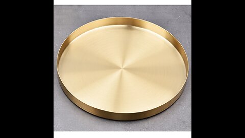 SALE!! Round Shape Gold Tray