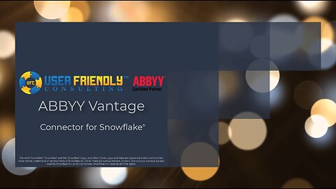 ABBYY Vantage Video – Connector for Snowflake®