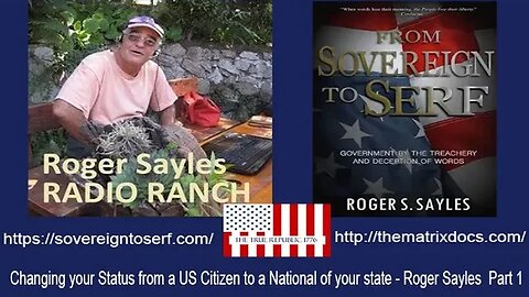 Changing your Status from a US Citizen to a National of your state - Roger Sayles- Part 1