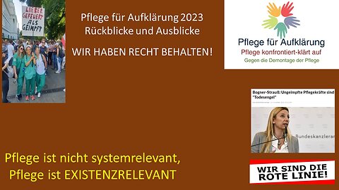 Pflege für Aufklärung 2023. Rückblick und Ausblick. Wie ich den C-"Widerstand" sehe