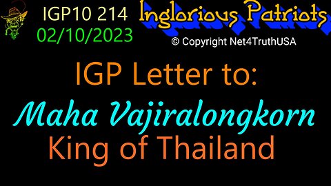 IGP10 214 - Letter to King of Thailand Maha Vajiralongkorn