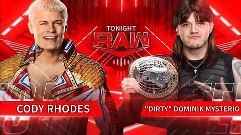 WWE RAW Cody Rhodes VS Dominik Mysterio | Kai Wrestling Broadcast