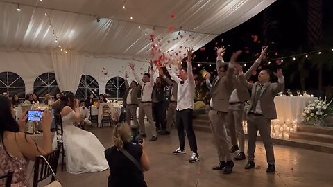 Groomsmen spend months preparing for groom's surprise wedding dance