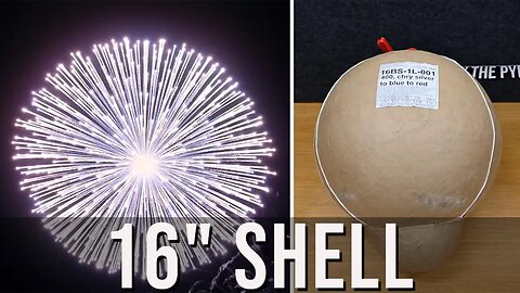 Massive 16" inch fireworks shell | Chrysanthemum Silver to Blue to Red